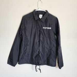 Vans Women's Black Snap Button Windbreaker size Small